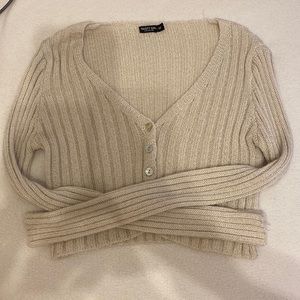 Off white knit crop top
